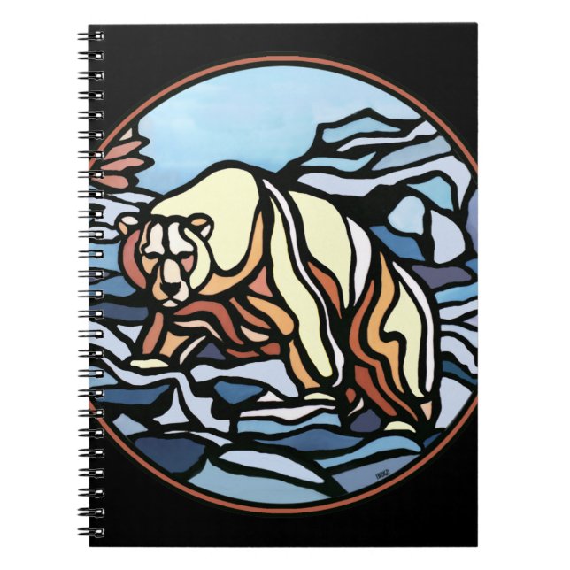 Polar Bear Notebook Native Art Bear Art Notebook (Front)