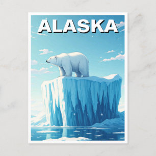 Polar Bear on an Iceberg Alaska Postcard