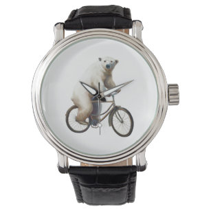 Polar Bear On Bicycle Watch