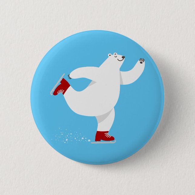 Polar Bear on ice 6 Cm Round Badge (Front)