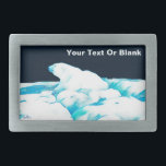 Polar Bear On Ice Belt Buckle<br><div class="desc">A somewhat stylised,  blue-toned image of a Polar Bear (Ursus maritimus) resting on the polar ice pack on on a dark,  moonlit winter night. Add your own text.</div>