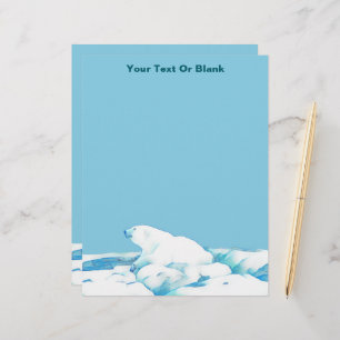Polar Bear On Ice Custom Letterhead
