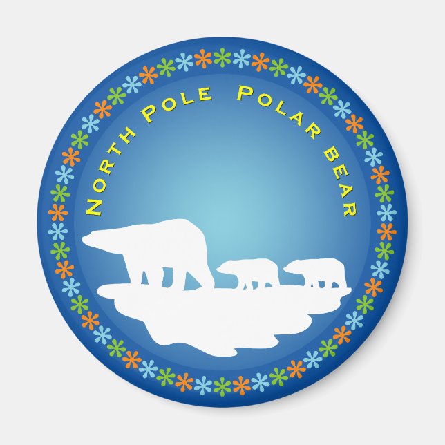 Polar Bear on Ice Magnet (Front)