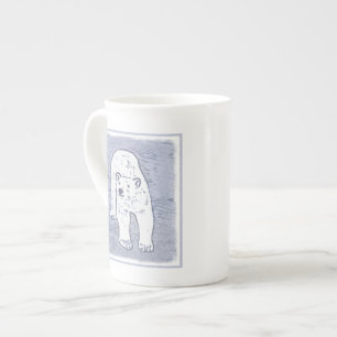 Polar Bear on Ice Painting - Original Wildlife Art Bone China Mug