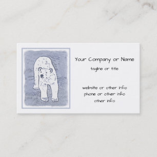 Polar Bear on Ice Painting - Original Wildlife Art Business Card