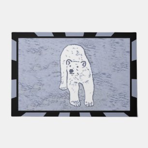 Polar Bear on Ice Painting - Original Wildlife Art Doormat