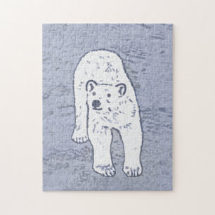 Polar Bear on Ice Painting - Original Wildlife Art Jigsaw Puzzle