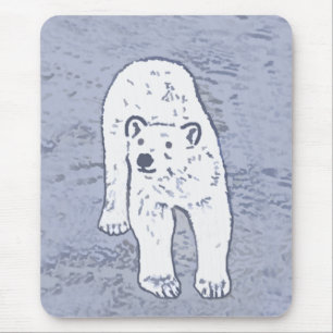 Polar Bear on Ice Painting - Original Wildlife Art Mouse Pad