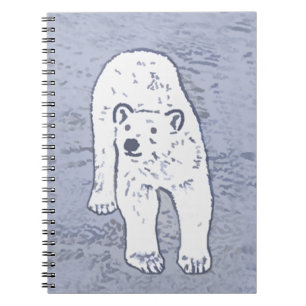 Polar Bear on Ice Painting - Original Wildlife Art Notebook