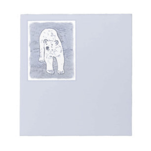 Polar Bear on Ice Painting - Original Wildlife Art Notepad