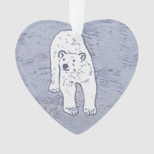 Polar Bear on Ice Painting - Original Wildlife Art Ornament
