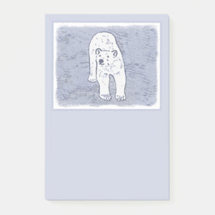 Polar Bear on Ice Painting - Original Wildlife Art Post-it Notes