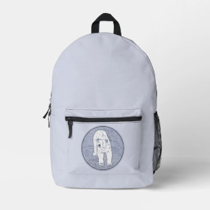 Polar Bear on Ice Painting - Original Wildlife Art Printed Backpack