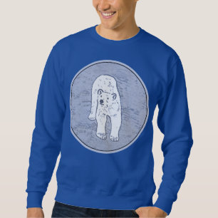 Polar Bear on Ice Painting - Original Wildlife Art Sweatshirt