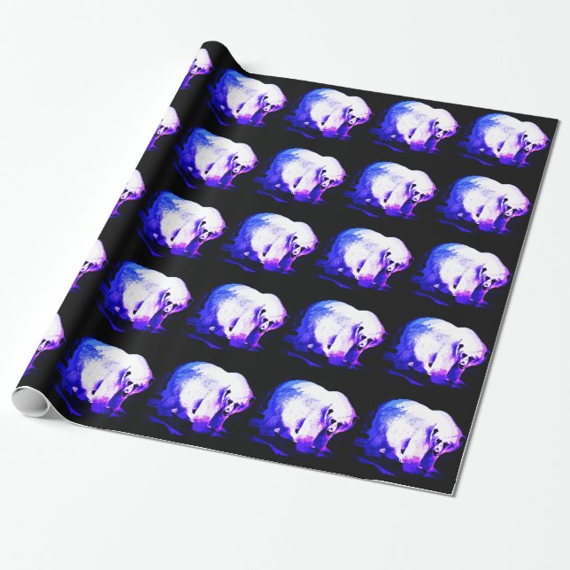 Polar Bear on Ice Wrapping Paper (Unrolled)