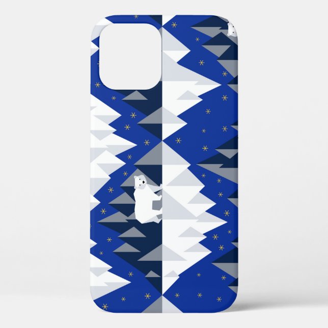 Polar Bear on Iceberg Seamless Pattern. Case-Mate iPhone Case (Back)