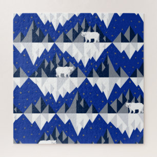 Polar Bear on Iceberg Seamless Pattern. Jigsaw Puzzle