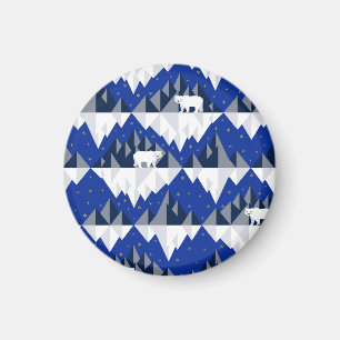 Polar Bear on Iceberg Seamless Pattern. Magnet