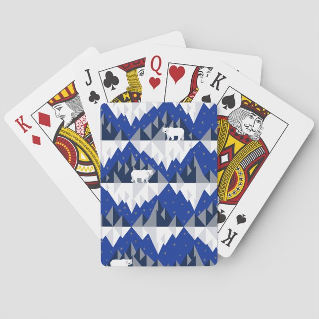Polar Bear on Iceberg Seamless Pattern. Playing Cards (Back)