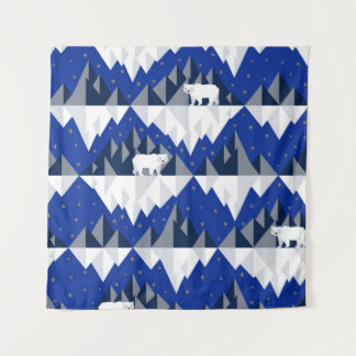 Polar Bear on Iceberg Seamless Pattern. Tapestry