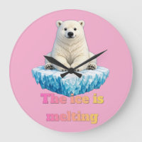 Polar Bear on Melting Ice Climate Change Awareness