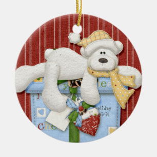 Polar Bear on Package Holiday Ornament