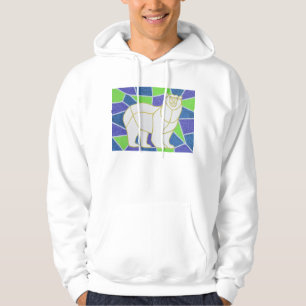 Polar Bear on Stained Glass Hoodie