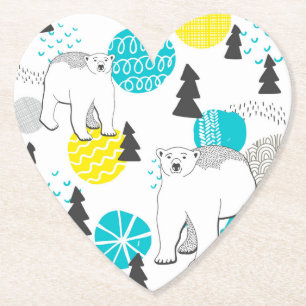 Polar bear paper coaster