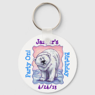 Polar Bear Party Centre Key Ring