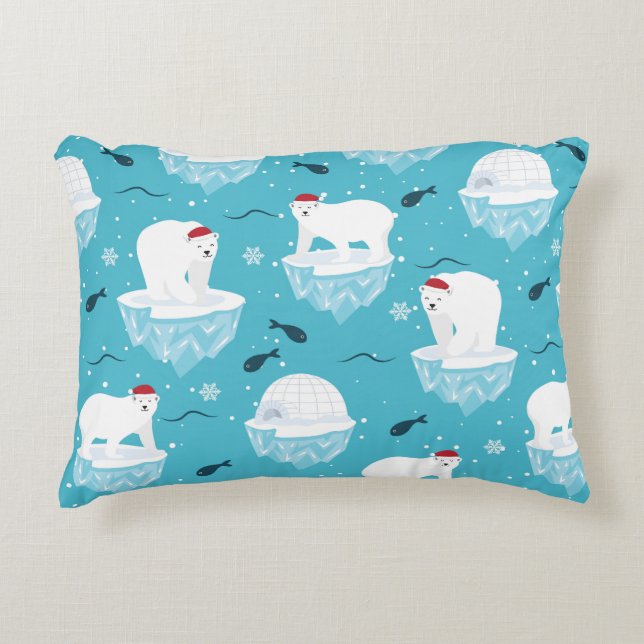 Polar Bear Party Decorative Cushion (Front)