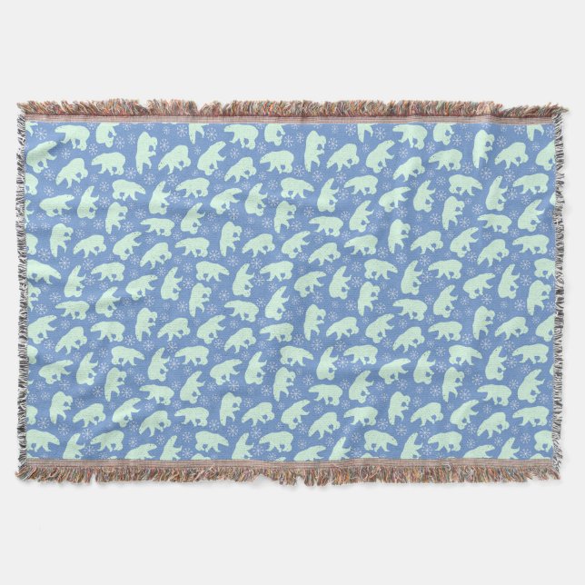 Polar Bear Pattern Throw Blanket (Front)