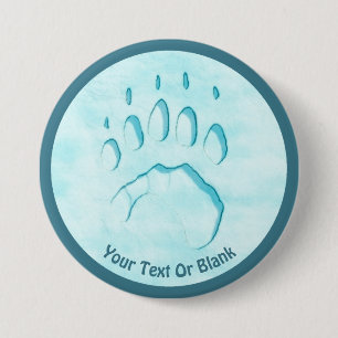 Polar Bear Paw Print 7.5 Cm Round Badge