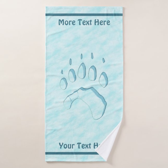Polar Bear Paw Print Bath Towel Set (Bath Towel)
