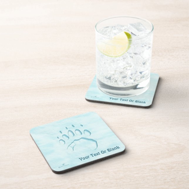 Polar Bear Paw Print Coaster (Right Side)