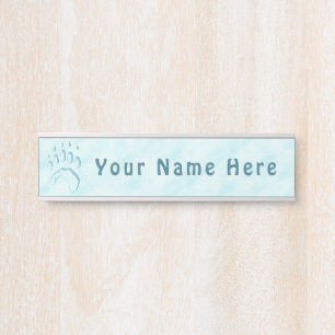 Polar Bear Paw Print Door Sign