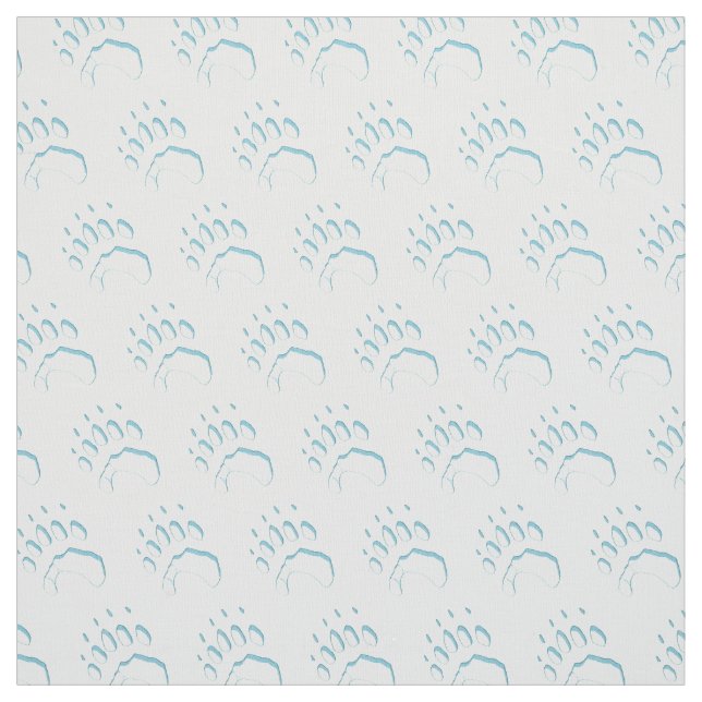 Polar Bear Paw Print Fabric (Swatch)
