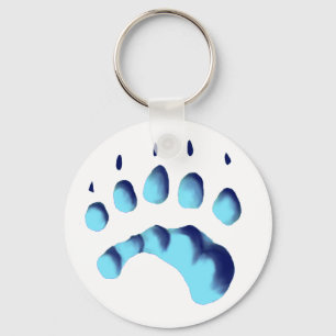 Polar Bear Paw Print Key Ring