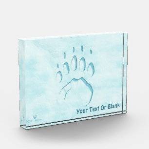 Polar Bear Paw Print Photo Block
