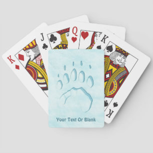 Polar Bear Paw Print Playing Cards