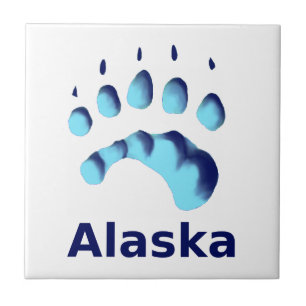 Polar Bear Paw Print Tile
