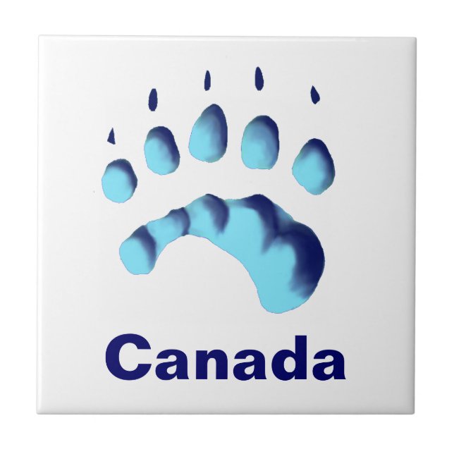 Polar Bear Paw Print Tile (Front)