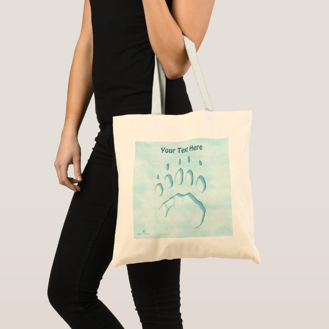 Polar Bear Paw Print Tote Bag (Front (Product))