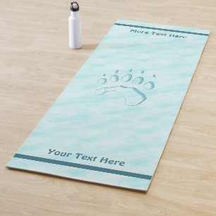 Polar Bear Paw Print Yoga Mat