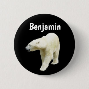 Polar Bear Personalised Name 6 Cm Round Badge
