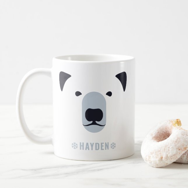 Polar Bear | Personalised Name Coffee Mug (With Donut)