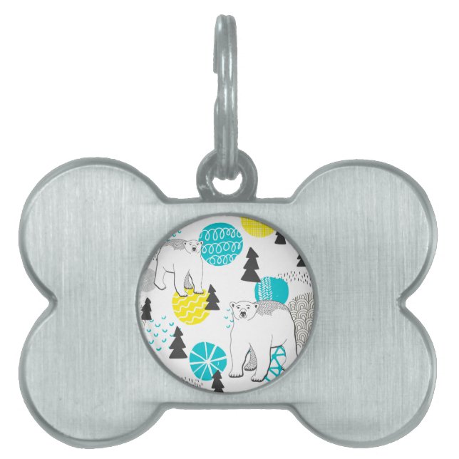 Polar bear pet ID tag (Front)