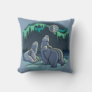 Polar Bear Pillow Personalised Bear Art Pillow