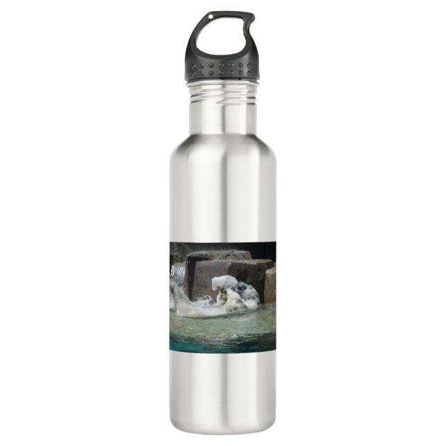 Polar Bear Playing with a Jug 710 Ml Water Bottle (Front)
