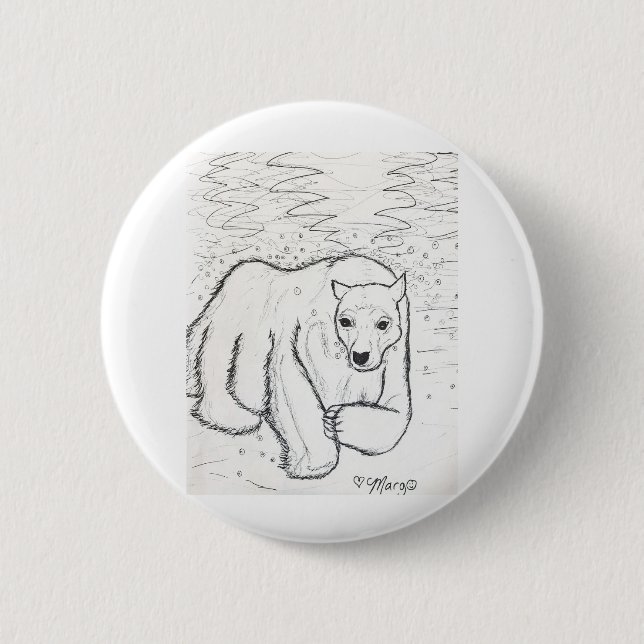 Polar Bear Plunge 6 Cm Round Badge (Front)