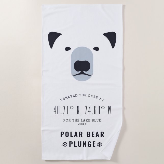 Polar Bear Plunge Beach Towel (Front)
